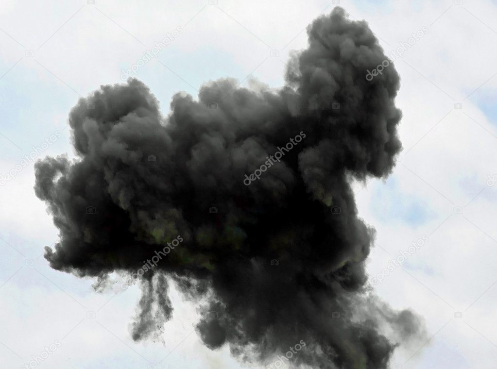 large very dense black cloud of the explosion