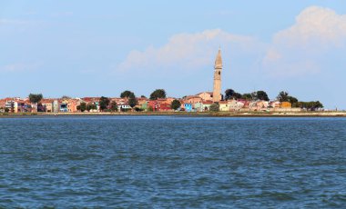 Çan Kulesi Burano adası, Venedik Lagünü Vic yakınındaki