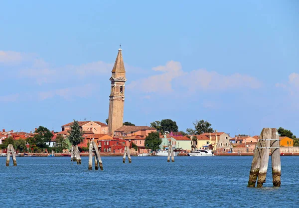 Bell tower of Burano an island in Italy — Stock Photo, Image
