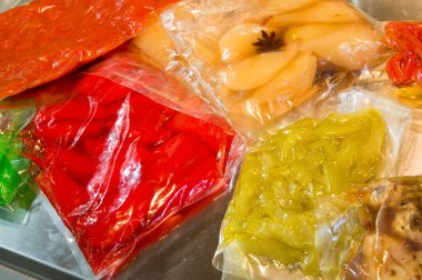 propertie tutmak için vakum Paketli torbalarda korunmuş sebze