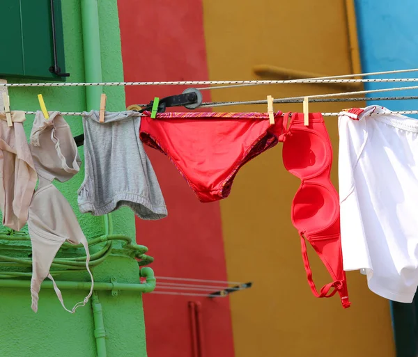 Underwear for woman with bras and panties lying in the sun Stock Photo by  ©ChiccoDodiFC 133257044