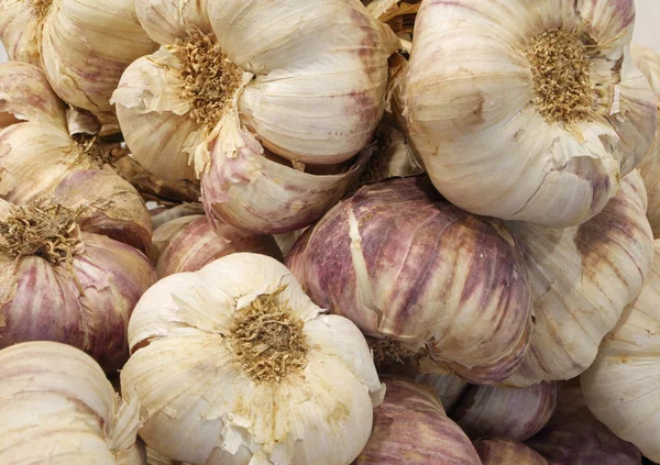 Knoblauchzehen zum Verkauf im Gemüsehändler — Stockfoto