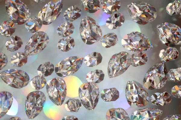 A sok csillogó kövek, mint a gyémánt briliáns háttér — Stock Fotó