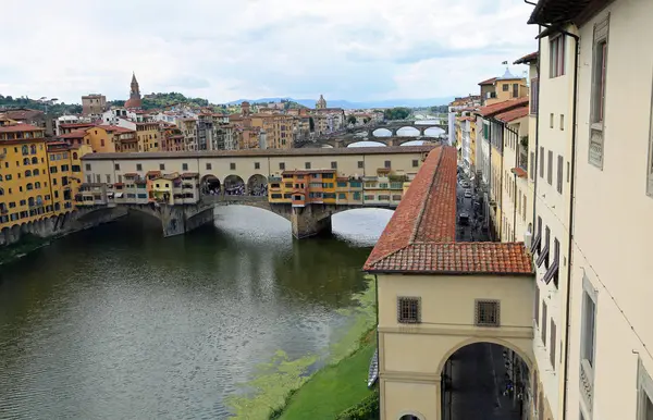 ancient bridge called Ponte Vecchio and Vasari Corridor in Flore