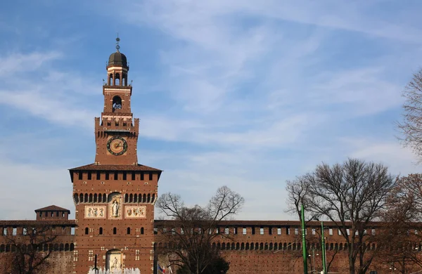 Milan İtalya eski denilen Castello Sforzesco Castle — Stok fotoğraf