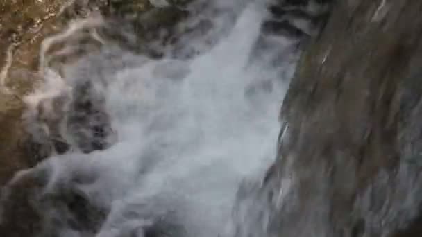 eau fraîche qui coule à travers les rochers du ruisseau de montagne 