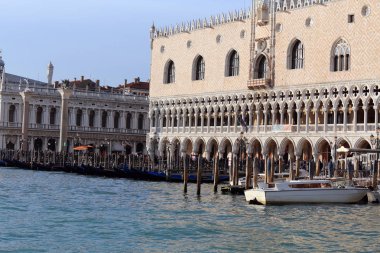 Venezia, Ve, İtalya - 31 Aralık 2015: Antik Ducal Sarayı fro