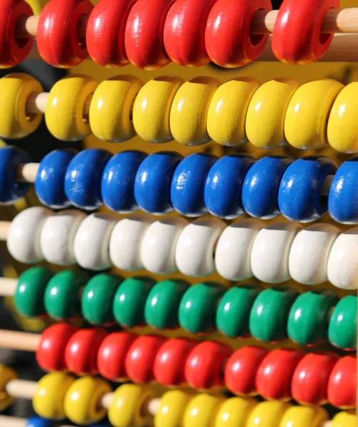 Abacus färgade bollar för trä — Stockfoto