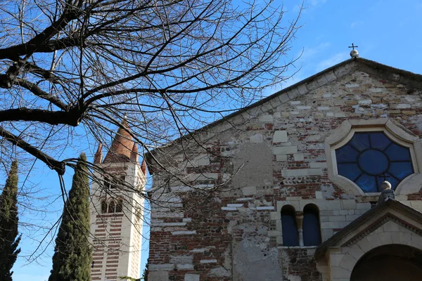 Oude Basiliek van San Zeno in Verona in Noord-Italië — Stockfoto