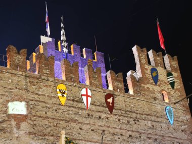 Marostica, VI, İtalya - 9 Eylül 2016: Ortaçağ Kalesi Zen tarafından