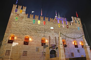 Marostica, VI, İtalya - 9 Eylül 2016: Ortaçağ Kalesi Zen tarafından