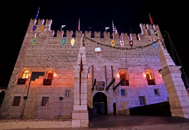 Marostica, VI, İtalya - 9 Eylül 2016: Ortaçağ Kalesi ile d