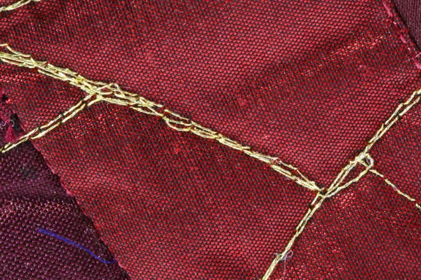 Brodé avec du fil d'or sur le tissu fin d'un haut fashio — Photo