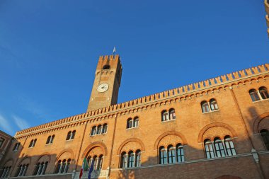 Palace of theThree Hundred in Piazza dei Signori Treviso Italy clipart