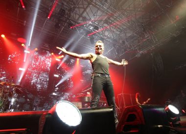 Padua Padova, Pd, İtalya - 29 Şubat 2017: Piero Pelu vocali