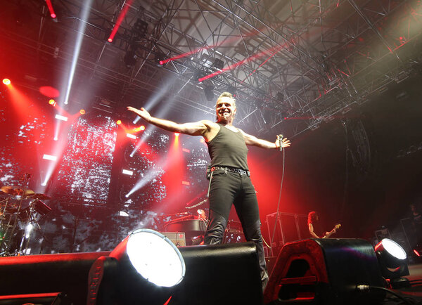 Padua Padova, PD, Italy - March 29, 2017: Piero Pelu the vocali