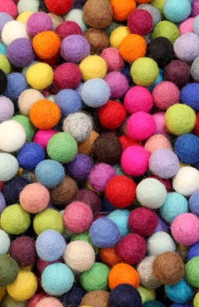 Colorful small balls made of felt — Stock Photo, Image