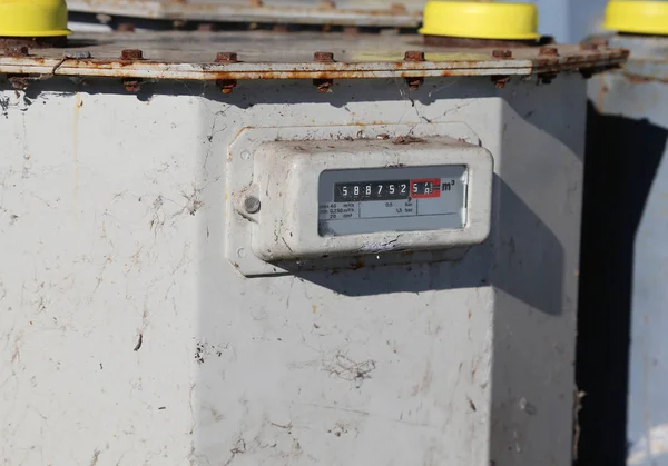 Old meter counter of gas to measurement of methane — Stock Photo, Image