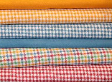 Terziler için kareli desenli içinde mağaza ile kumaş