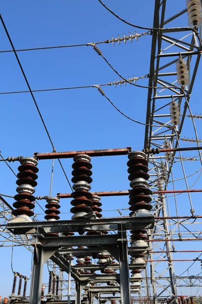 Industrial switches in the electric substation — Stock Photo, Image