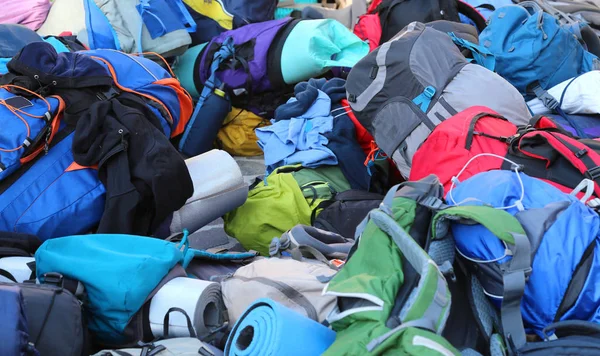 Mochila y bolsas de boyscout después del campamento de verano — Foto de Stock