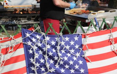 Amerikan bayrağı sokak gıda ahır aşçı iken