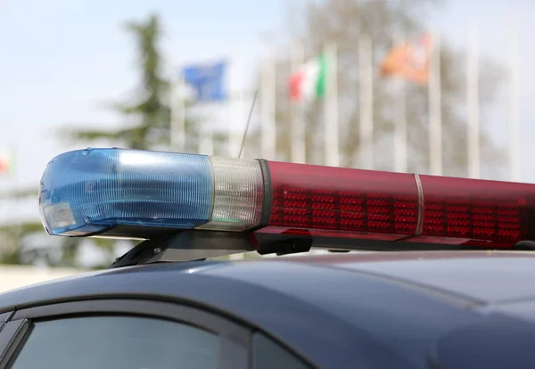 Σειρήνες της αστυνομίας αυτοκινήτου στην Ιταλία — Φωτογραφία Αρχείου