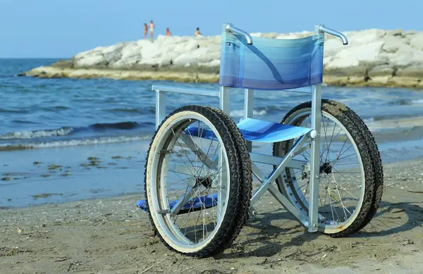 Special wheelchair with aluminum frame in order to enter into th