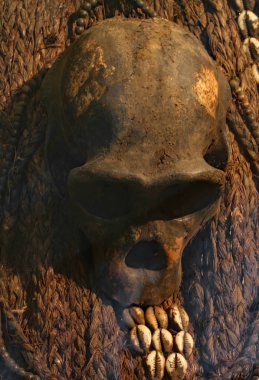 Afrika Afrika bir köy törenlere için insan kafatası