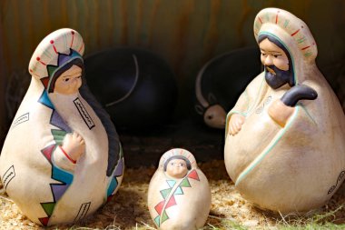 Doğum sahnesi ile Latin Amerika tarzı Kutsal Aile