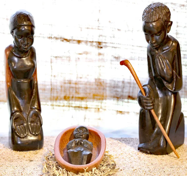 Nativity scene with the holy family  from Tanzania — Stock Photo, Image