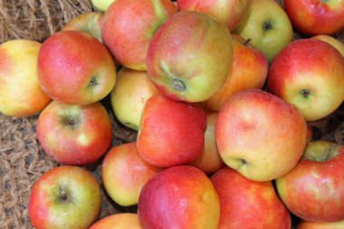 Kırmızı organik elma pazarında Satılık