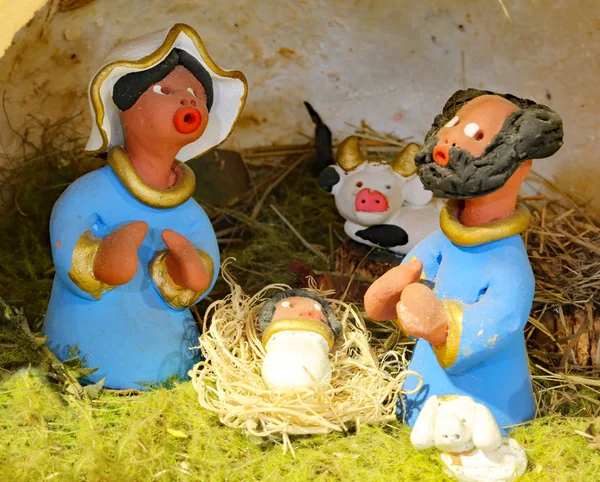Nativity scene with the holy family to Brazil in Latin American — Stock Photo, Image