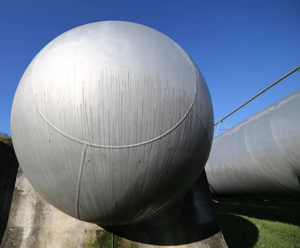 Cistern in the storage of flammable materials of the industrial — Stock Photo, Image