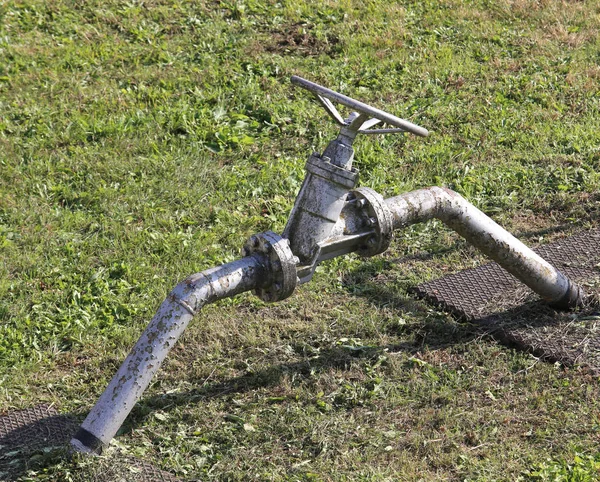 Large pipe closure valve of the industrial plant — Stock Photo, Image