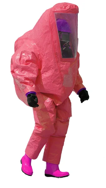 Oficial con traje protector contra productos químicos y bacteriológicos — Foto de Stock