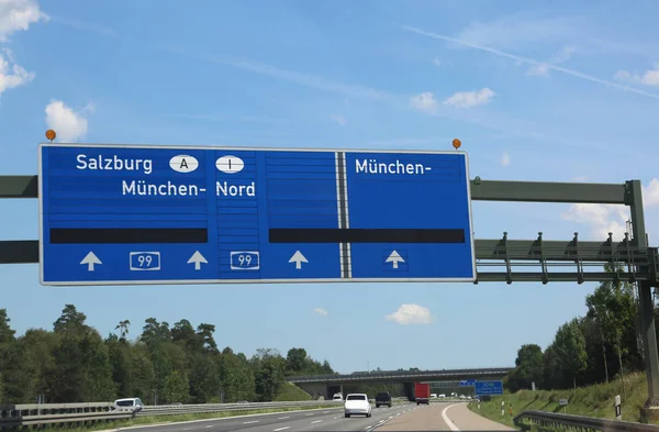 Driving directions on the highway to go to  Innsbruck in Austria — Stock Photo, Image