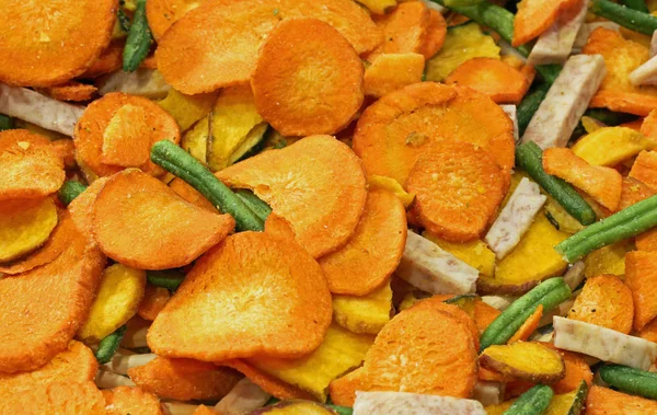 Bakgrund av torkade grönsaker med morot bean — Stockfoto