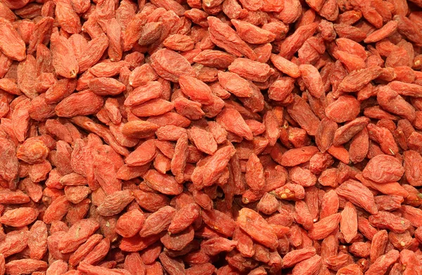 Fundo de vermelho maduro goji bagas — Fotografia de Stock