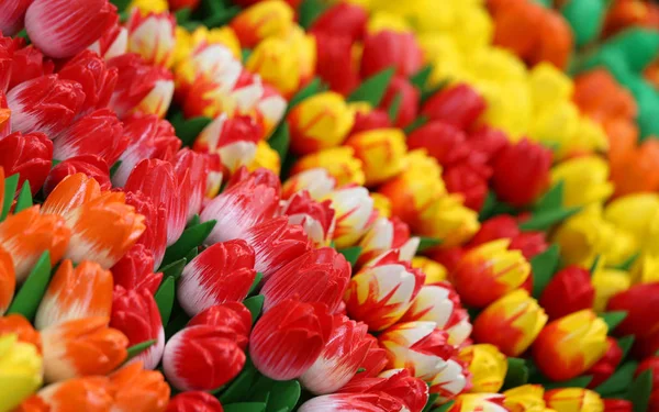 Tulpen op de verkoop in de bloemenmarkt in Amsterdam in de Netherla — Stockfoto