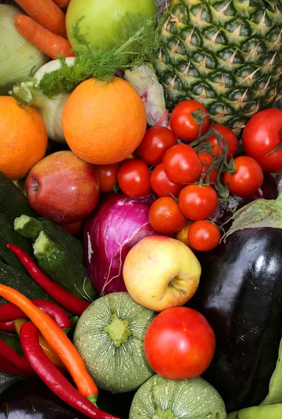 Achtergrond van groenten en fruit — Stockfoto