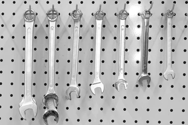 Muchas llaves de combinación metálicas llaves de anillo Llave de anillo — Foto de Stock