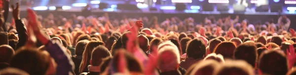 guys and girls of the audience during live concert from the pop