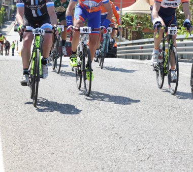 Vicenza, İtalya - 30 Nisan 2017: önemli bisiklet yarışı ile adam