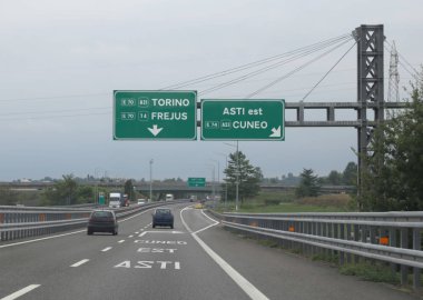 İtalyan yol işaret otoyol Torino için