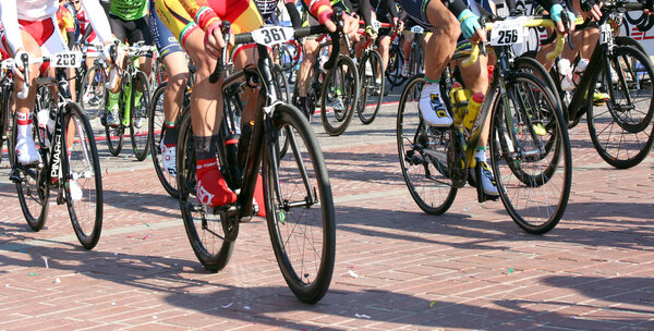 Vicenza, Italy - April 30, 2017: cycling race called Gran Fondo 