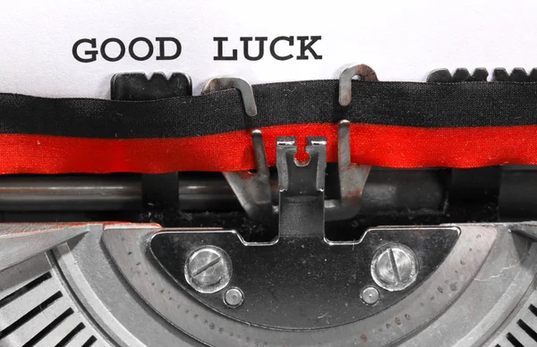 Good Luck written with the old typewriter — Stock Photo, Image