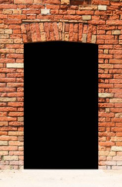 karanlık bilinmeyen siyah bir giriş ile duvar