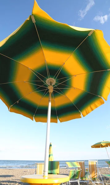 Sonnenschirm von unten fotografiert im Sommer während des Holi — Stockfoto