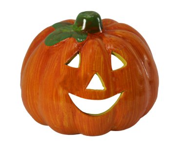 Turuncu halloween kabak gözler ve gülen ağız ile